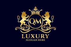 iniziale qm lettera Leone reale lusso logo modello nel vettore arte per lussuoso il branding progetti e altro vettore illustrazione.