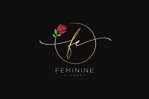 iniziale fe femminile logo bellezza monogramma e elegante logo disegno, grafia logo di iniziale firma, nozze, moda, floreale e botanico con creativo modello. vettore