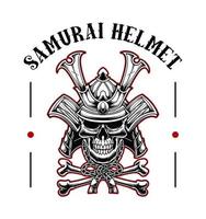 cranio samurai vettore design