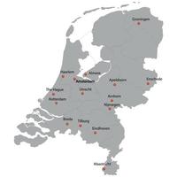 dettagliato carta geografica di il Olanda vettore