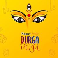 contento Durga puja creativo sociale media inviare modello design vettore