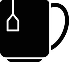 icona del glifo con tazza da tè vettore