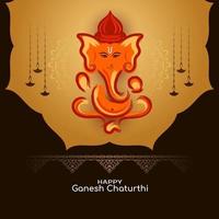 contento ganesh Chaturthi Festival celebrazione saluto carta vettore