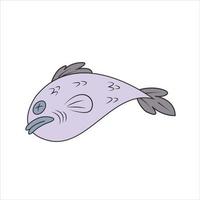 cartone animato morto pesce icona vettore