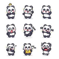panda è in posa carino e adorabile vettore