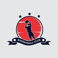 pallacanestro gli sport movimento logo design vettore