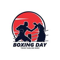 boxe giorno logo design modello vettore