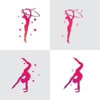 impostato di ginnastica logo design vettore