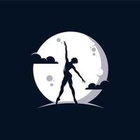 logo per un' balletto o danza studio nel il Luna vettore