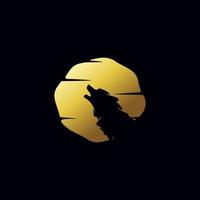 silhouette di il testa lupo logo design vettore