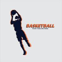 pallacanestro gli sport movimento logo design vettore