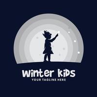 inverno bambini logo design modello vettore