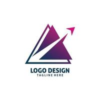 triangolo freccia forma logo design vettore