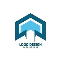 blu freccia angolo logo design vettore