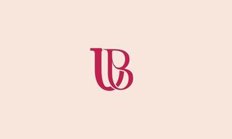 alfabeto lettere iniziali monogramma logo ub, bu, u e b vettore