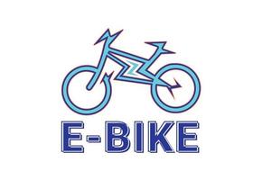 e bicicletta logo e icona design modello vettore