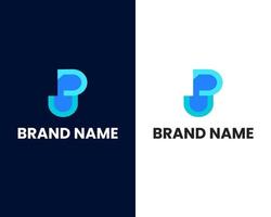 lettera p e B con u marchio moderno logo design modello vettore