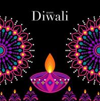 contento diwali, Deepavali o dipavali il indiano Festival celebrazione piatto design. vettore