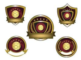 illustrazione del set di logo di calcio d'oro vettore