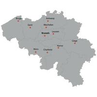 dettagliato carta geografica di il Belgio vettore