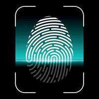 biometrico impronta digitale scansione . vettore