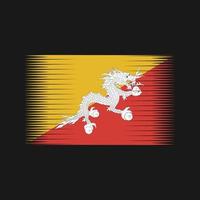 vettore di bandiera del bhutan. bandiera nazionale