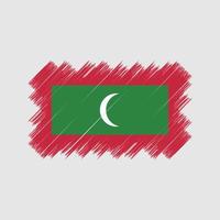 pennello bandiera maldive. bandiera nazionale vettore