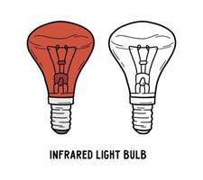 infrarosso leggero lampadina, rosso incandescente lampada icona vettore