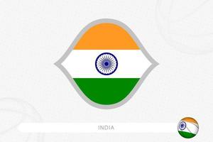 India bandiera per pallacanestro concorrenza su grigio pallacanestro sfondo. vettore