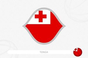 tonga bandiera per pallacanestro concorrenza su grigio pallacanestro sfondo. vettore