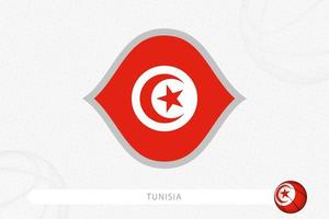 tunisia bandiera per pallacanestro concorrenza su grigio pallacanestro sfondo. vettore