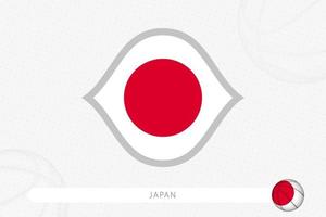 Giappone bandiera per pallacanestro concorrenza su grigio pallacanestro sfondo. vettore