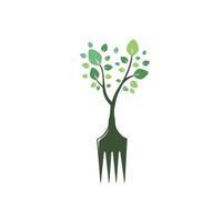 forchetta albero vettore logo design. ristorante e agricoltura logo concetto.