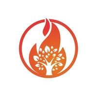 fuoco albero vettore logo design modello.