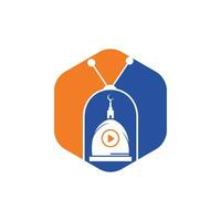musulmano tv vettore logo design modello. islamico media logo concetto.