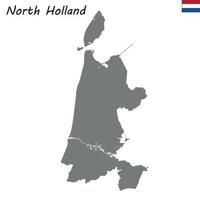 alto qualità carta geografica Provincia di Olanda vettore