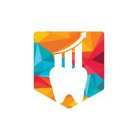 dentale statistica vettore logo design modello. dentista finanza icona logo concetto.