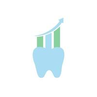 dentale statistica vettore logo design modello. dentista finanza icona logo concetto.