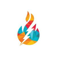 fulmine fuoco vettore logo design modello. fuoco energia e voltaggio logo concetto.