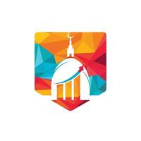 islamico grafico attività commerciale vettore logo design modello. moschea e bar grafico icona design.