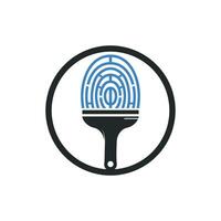 biometrico dipingere vettore logo design concetto. impronta digitale e dipingere spazzola icona design.
