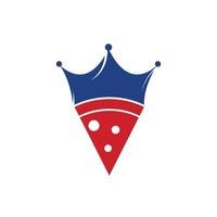 Pizza re vettore logo design modello. corona e Pizza fetta icona design.