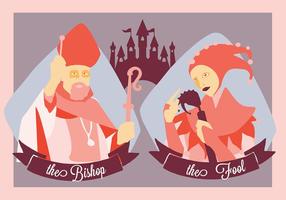 Gente medievale gratis The Bishop and The Fool Vector Illustration
