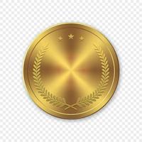 vettore 3d realistico oro vuoto moneta isolato