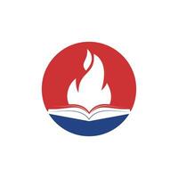 formazione scolastica fuoco vettore logo design. motivazione libro vettore logo design modello.