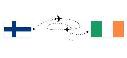 volo e viaggio a partire dal Finlandia per Irlanda di passeggeri aereo viaggio concetto vettore