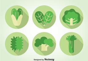 Icone di verdure verdi vettore