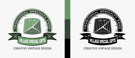 cibo avvolgere logo design modello a partire dal Banana foglie, Vintage ▾ stile villaggio specialità cibo avvolgere logo. vettore illustrazione