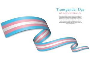 agitando nastro o bandiera con transgender orgoglio bandiera vettore
