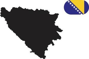 mappa e bandiera della bosnia e dell'erzegovina vettore